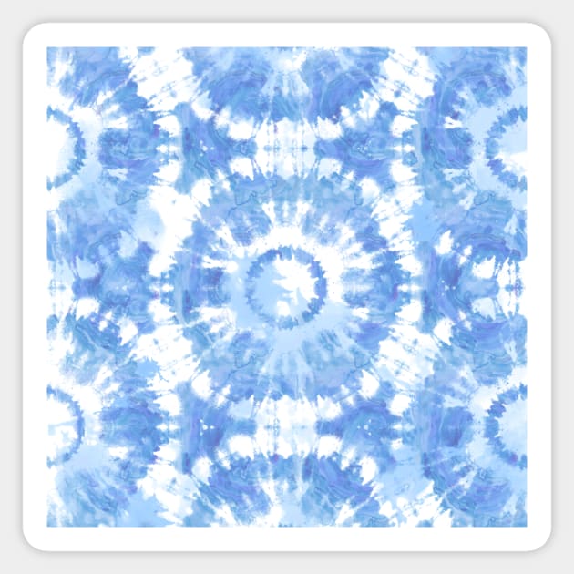 Blue and White Tie Dye Batik Sticker by LittleBean